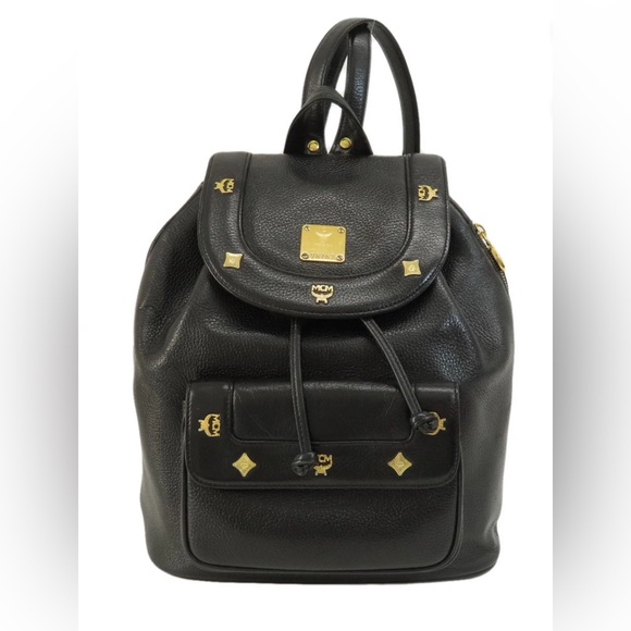 MCM Black leather backpack 🔥 - Picture 1 of 12
